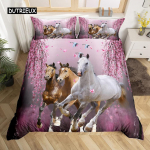 Jooksev hobune 3D voodipesukomplekt King Queen Double Full Twin Single suurus voodipesukomplekt 140x200cm 3pcs