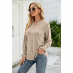 YYFS naiste moe vabaaja kevads&uuml;gisene &uuml;hev&auml;rvilise tr&uuml;kiga pikkade varrukatega V-kaelusega pluusid ja s&auml;rgid S