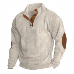 Meeste Retro 5XL Sametist P&uuml;stkrae Pullover Jakk S&auml;rk L aprikoosi