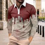 Meeste golfis&auml;rk vabaaja sportlik V-kaelusega soonikkrae l&uuml;hikeste varrukatega mood vaba &uuml;hev&auml;rviline tavaline kevad-suvine tavaline L