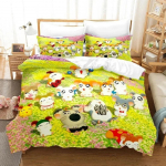 Uus Minu elu Inukai-sanina koeravoodi komplekt Multikas Anime kolmeosaline komplekt T&auml;iskasvanud Lapsed Magamistuba Tekikott Komplektid 3D Kawaii T&uuml;drukud 70x133cm 2pcs