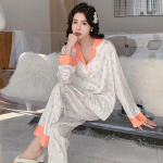 Ins Stiilis Lihtsad J&auml;&auml;siidist Pidžaamad Naiste Kevad-Suvine Siidist Koduriietus Saab Kanda V&auml;ljas Magus Tr&uuml;kiga Pikkade Varrukatega P&uuml;kste &Uuml;likond XL valge