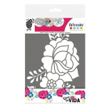Pochoir - ARTEMIO - 'Viva la vida - fleur' - Format A4 - Pour d&eacute;coration et loisirs cr&eacute;atifs puhas