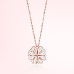 S&uuml;damekujuline neljalehelisest ristikust ripats kaelakee h&otilde;bedane kullast ehted tsirkoonist naised armastavad rangluu kett Kingitused avatavad kaelakee ehted