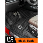 Car Floor Mats For BENZ CLA class C117 Sedan 2014 2015 2016 2017 2018 Custom foot Pads carpet cover interior accessories 1PC-Black-Black
