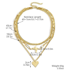 Vintage Mitmekihiline S&uuml;damekujulise Ripatsiga Kaelakee Naistele Ebakorrap&auml;rane Choker Y2K Ehted Kingitused