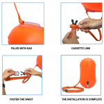 Vastupidav PVC ujumispoi pukseerimisujuk koos reguleeritava v&ouml;&ouml;rihmaga j&otilde;ej&auml;rve meres ookeanis ujumiseks fluorestseeruv kollane v&auml;rv