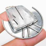 Black Rutile Handmade 925 Sterling Silver Jewelry Pendant 2.17 w9m60