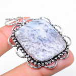 Dendrite Opal Handmade 925 Sterling Silver Jewelry Pendant 2.36 f5o18