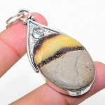 Septerian Stone, White Topaz 925 Sterling Silver Jewelry Pendant 2.60 j7c12