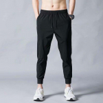 Men's Trendy Striped Casual Sweatpants: Spring & Autumn, Loose Fit, Buttoned, Hong Kong Style. S