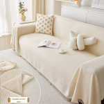 Kahepoolne puuvillase l&otilde;ngaga pleed diivanikate 180x260 cm