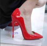 Naiste K&otilde;rge Kontsaga Kingad Disainer Sandaalid L&auml;ikiva Talla Terava Ninaga Seksikad Peenike Konts 6cm 8cm 10cm 12cm Pulmapeo Kingad 35-44 41 red