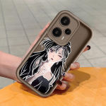 Pehme silikoonist ruudukujulise redeliga printimismustriga telefoni korpus, t&auml;iskaanega kaamera p&otilde;rutuskindel kaitse kummist &uuml;mbris Xiaomi Redmi jaoks Redmi A4 5G valge