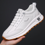 2024. aasta meeste vabaaja nahast spordijalatsid - kevad/s&uuml;gis, noortep&auml;rane trend, paksu tallaga, valged, stiil 9575 Size 42
