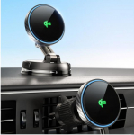 Autokinnitus Juhtmevaba Laadija 360&deg; Reguleerimine 15W Magnetiline Telefoni Autolaadija Hoidik &Otilde;hutusava Armatuurlaud iPhone 16 15 14 13 12 jaoks