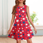 T&uuml;drukute suvekleit Varrukateta, tr&uuml;kitud v&auml;rviline vabaajakleit 130 punane