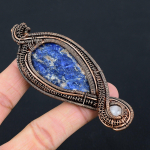 Sodalite, Rose Quartz Handmade Copper Wire Wrap Pendant 3.74 p6p17