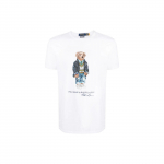 Polo Ralph Lauren SS22 Karutr&uuml;kiga &Uuml;mmarguse Kaelusega L&uuml;hikeste Varrukatega T-s&auml;rk Meeste &Uuml;laosad Valge 710853310-008 XS