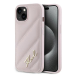 Karl Lagerfeld Klhcp14Spqdsmgp Iphone 14 / 15 / 13 6.1 Roosa/Pink K&otilde;va&uuml;mbris Diagonaalne Tepitud Kirjutis