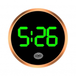 Auto digitaalne armatuurlaua kell, autokell, LED-aja n&auml;idik, puutega aktiveeritav autokell, kleepitav kell auto armatuurlauale green-light roosa kuldne v&auml;rv