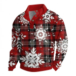 Meeste j&otilde;ulupuuvillane pikkade varrukatega pullover v&auml;lis&auml;rk vintage n&ouml;&ouml;pkinnisega p&uuml;stkraega korduroys&auml;rk vabaaja pusa j&otilde;ulutr&uuml;kiga topp M valge