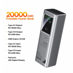 Tuodes PD 100W Power Bank Kiirlaadimine 20000mAh V&auml;line Aku Mahutavus Kaasaskantav Laadija S&uuml;learvuti iPhone Samsung Xiaomi jaoks hall