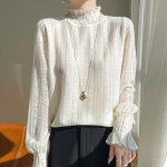 Kevadised ja s&uuml;gisesed naiste kudumid, poolk&otilde;rge kaelusega mood Pullover kampsun v&auml;limine kulumine Tide L