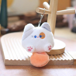 Kawaii pehme t&auml;idisega looma v&auml;ike kass v&otilde;tmehoidja pl&uuml;&uuml;sist kott auto ripats v&otilde;tmehoidja isetegemise nipsasjadega laste topitud loomade m&auml;nguasjad valge