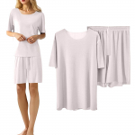 Naiste vabaaja pidžaamakomplekt &uuml;hev&auml;rviline l&uuml;hikeste varrukatega l&uuml;hikesed p&uuml;ksid p&uuml;ksid kahest osast One Size