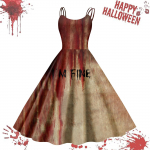 Naiste vabaaja Halloweeni prindiga traksidega vintage kleit XXL