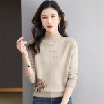 S&uuml;gistalvine naiste kampsun Korea mood, soojad s&auml;rgid, poolk&otilde;rge krae, p&otilde;hilised kudumid, tugevad pikkade varrukatega pulloverid S