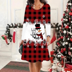 2025 S&uuml;gis & Talv Naiste Uus Vabaaja &Uuml;mara Kaelusega Kleit 3D J&otilde;ulumustriga Ideaalne Halloweeni J&otilde;ulukink 8XL sinine