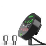 Veekindel 9-24V 5-in-1 Mootorratta Voltmeeter Kell Termomeeter USB Laadija gray