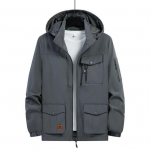 Meeste s&uuml;gistalve jope veekindel mitme taskuga kapuutsiga pikkade varrukatega &uuml;hev&auml;rviline pehme lahtine sile t&otilde;mblukk, eemaldatav m&uuml;ts, t&auml;navar&otilde;ivad &otilde;ues 3XL hall