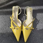 Madalad Sandaalid Naiste Nahast Avatud Kingad Kontsaga Sobivad Naistele Beež Madala Kontsaga Stiletto Kevad Suletud Retro 2025 Mugavus K&otilde;rge 39 beige