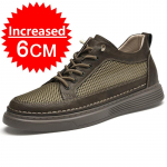 Ehtne nahk Meeste 6cm K&otilde;rgust Suurendavad Tennise Meeste Vabaaja Jalan&otilde;ud Slip-on Loaferid V&auml;litingimustes Luksuslik Tennise Suurused 36-47 36
