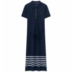 Tommy Hilfiger Naiste Triibulise &Auml;&auml;rega Polo Maksikleit XS