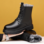 Kirde lumesaapad meeste k&otilde;rge s&auml;&auml;rega talvised sametist Martini saapad meeste talvised soojad paksendatud puuvillased kingad villased meeste kingad 44 must