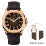 Specht&Sohne 2022 uus luksuslik meeste mehaaniline k&auml;ekell Miyota 8215 roostevabast terasest k&auml;ekell, roheline kummist safiir Reloj Hombre Butterfly Buckle kohv