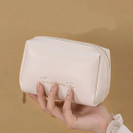 Kaasaskantav k&otilde;rgekvaliteediline PU meigikott, reisi tualetitarvete korraldaja mitmekihilise disainiga, huulepulga ja nahahooldustoodete hoiustamine beež