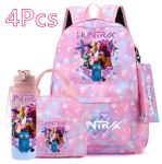 4 tk/komplekt KPOP tr&uuml;kitud seljakott k&auml;ekott pliiatsikott koos 750 ml veepudeliga teismelisele poisile t&uuml;drukule suure mahutavusega raamatukott koolikott joogitops