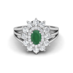 6X4MM Ovaalne Roheline Oon&uuml;ks Kivi 925 Sterling H&otilde;bedast Halo Split Varrega S&otilde;rmus 6.5 valge