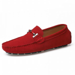 Moodsad Kvaliteetsed Meeste Suvekingad Luksusbr&auml;ndi Mokassiinid Meeste Kingad Vabaaja Suede Slip-on Hingavad Mugavad Nubuck Mokassiinid Kingad 38 punane