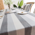 Puuvillane linane laudlina, mitmev&auml;rvilised triibulised tutid, ristk&uuml;likukujuline tolmukindel lauakate, s&ouml;&ouml;gipeoks, teelauale, kaunistuseks 2PCS 45x45cm Cushion