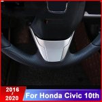For Honda Civic 10th 2016-2018  Steering wheel decoration stickers sets of modified patch interior sequins decorative ABS Chrome