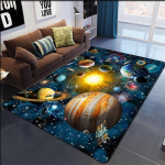 3D P&auml;ikeses&uuml;steem Lastetuba Vaip Ruum Planeet Vaip Laste Magamistoa Libisemisvastane matt Kodukaunistus M&auml;ng Roomamismatt 60x90cm 24x36 inch brown