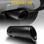 Black Exhaust Pipe Car Tip Rear Throat Tail Fit outlet 1.5-2.4inch Tailpipe