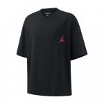 Jordan The One Sports &Uuml;mmarguse kaelusega pullover Vabaaja l&uuml;hikeste varrukatega T-s&auml;rk Meeste Topid Must IV2629-010 XL