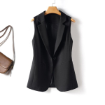 Moodne varrukateta kevad-s&uuml;gis&uuml;likonna vest naistele t&ouml;&ouml;kohale Elegantne mitmek&uuml;lgne kitsas &uuml;likonna kraega vestjakk XXXL black